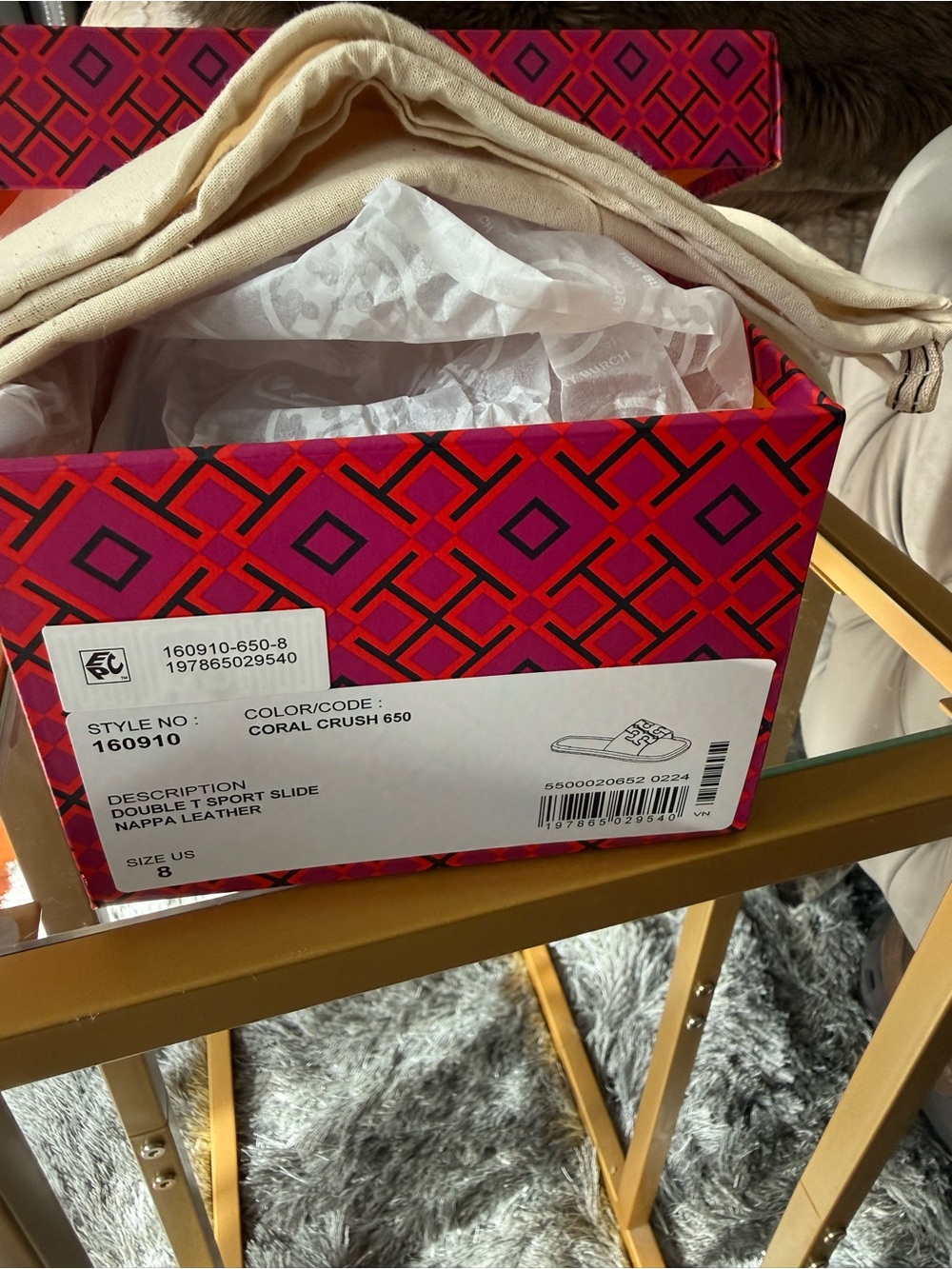 TORY BURCH DOUBLE T SPORT SLIDE -NAPPA LEATHER - Picture 7 of 7
